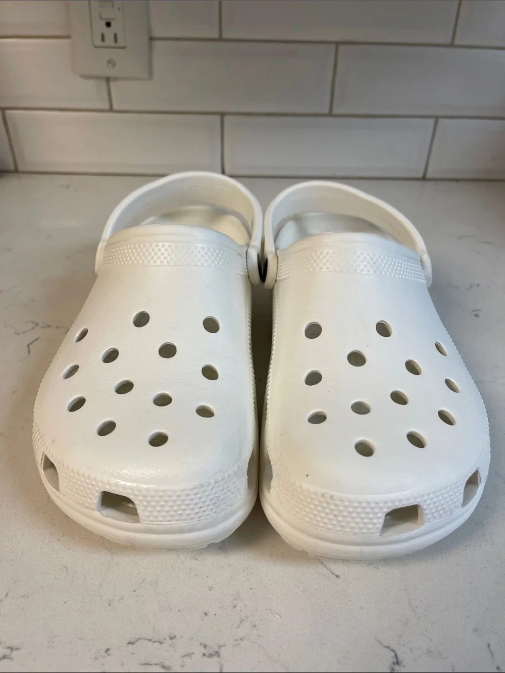 Crocs Classic Clog White Fun Rubber Shoes Unisex Adult M9 / W11 Style # 10001 - Picture 3 of 17